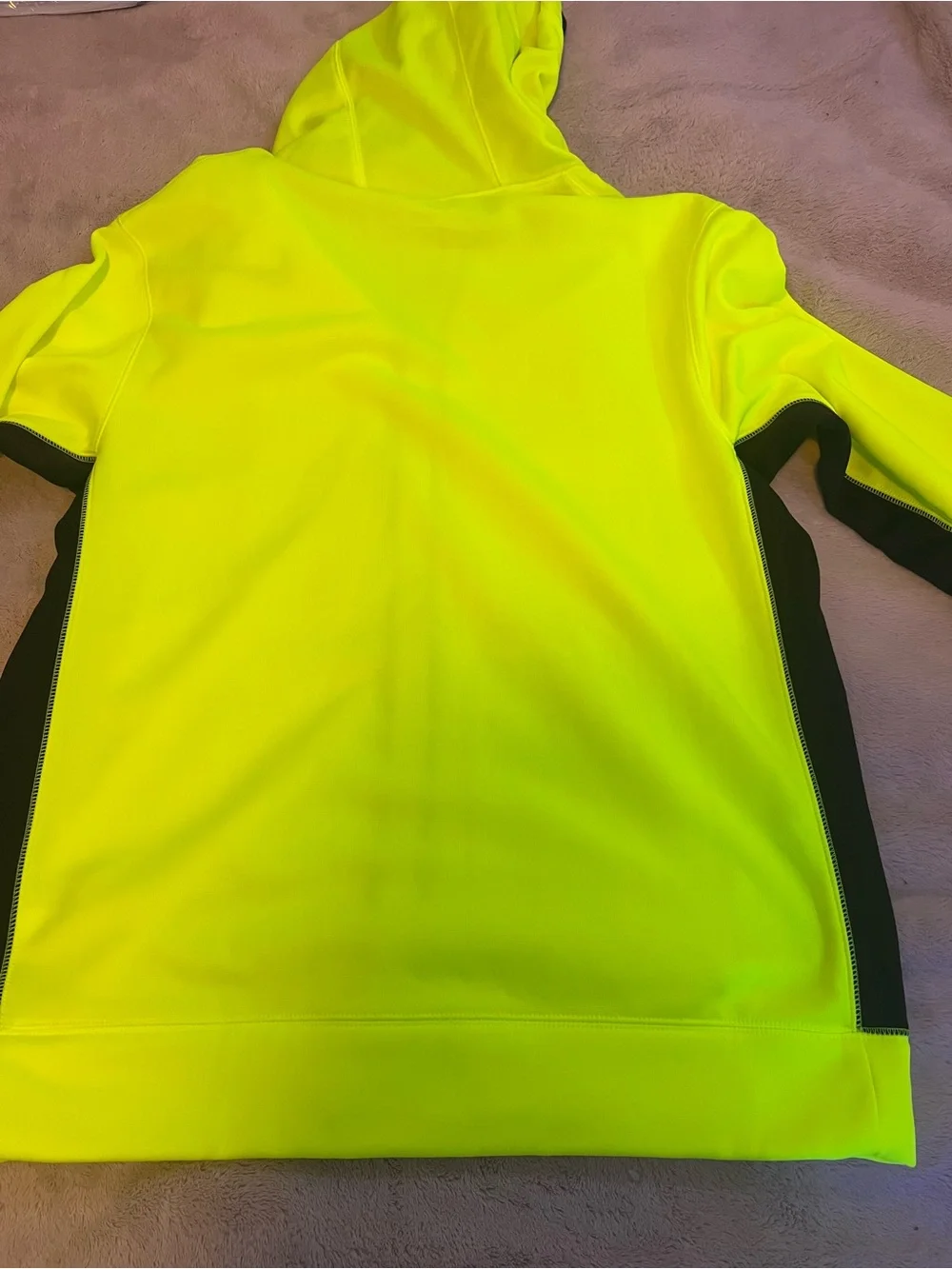 Nike Mens Neon Yellow and Black Full-Zip Therma-Fit Jacket
